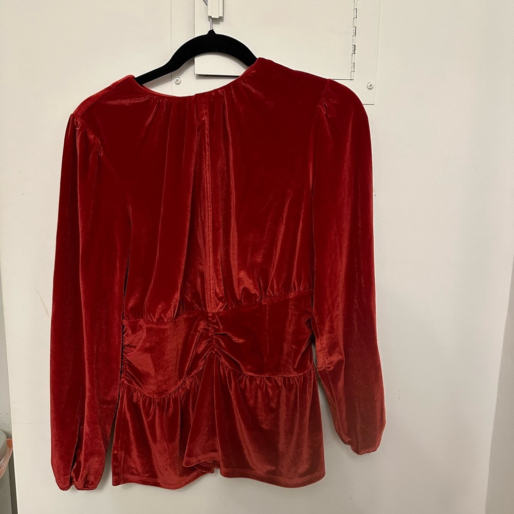 Elegant Red Velvet Women's Top